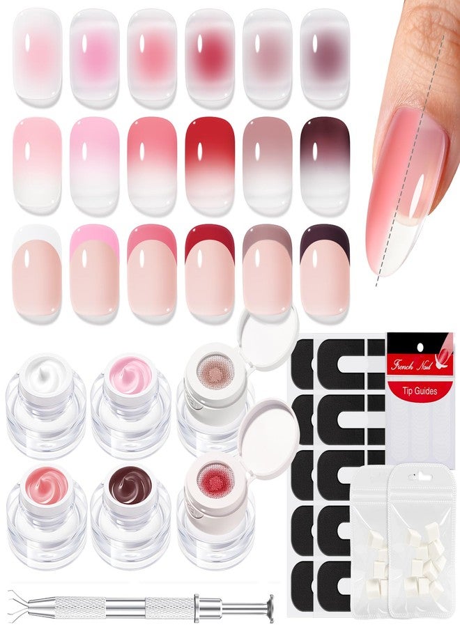 modelones Pat Paint Gel Nail, 6 Colors Soak Off UV Patting Gel Polish Pigmented Colors for Ombre & Gradient & Blush Blooming & French Tip Nail Art, Rose Garden - Image 1